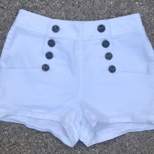 Express White High Waisted Shorts
